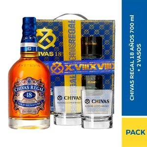 Whisky CHIVAS 18 años 700 ml + vasos