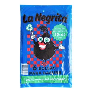 Bolsa para basura LA NEGRITA apartamento 50x65 x6 unds