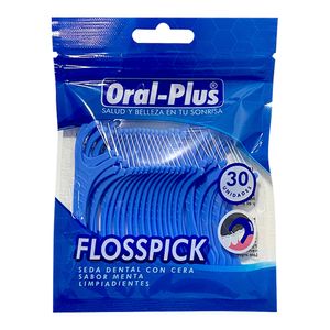 Seda dental ORAL PLUS flossipick azul