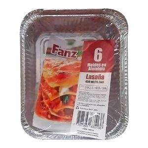 Molde aluminio FANZ lasagna 6 unds x450 ml