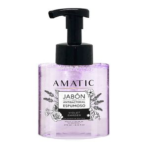 Jabón líquido AMATIC antibacterial espumoso violet garden x270 ml