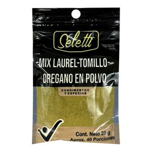 Mix SELETTI laurel/tomillo/orégano en polvo x20 g