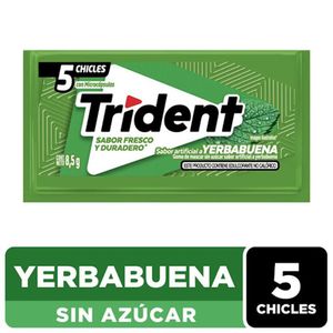 Chicle TRIDENT yerbabuena sin azúcar x8.5 g