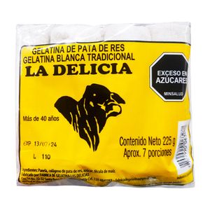Gelatina LA DELICIA blanca grande x225 g