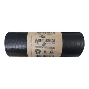 Bolsa para basura RECIBOLSA negra 55x70 cm x10 unds
