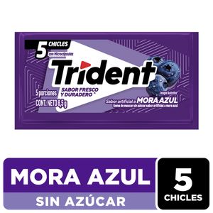 Chicle TRIDENT mora azul sin azúcar x8.5 g