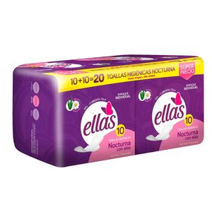 Toallas higiénicas ELLAS nocturna x20 unds
