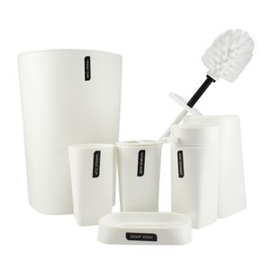 Set accesorios J&S HOME de baño 6 piezas blanco