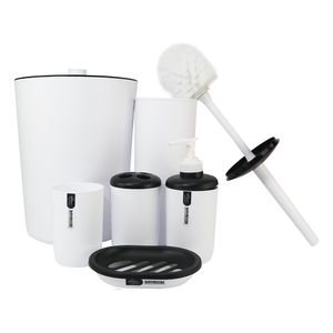 Set de accesorios J&S HOME para baño 6 piezas blanco/negro