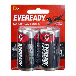 Pila EVEREADY extra duración D2 x2 unds