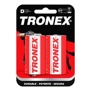 Pila TRONEX tipo D grande carbón x2 unds