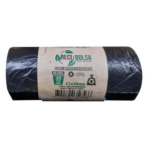 Bolsa de basura RECIBOLSA negra 43x48 cm x30 unds