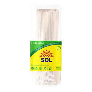 Cuchara EL SOL madera grande x20 unds