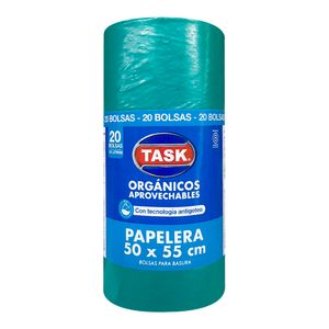 Bolsa basura TASK rollo verde 50x55 cm papelera