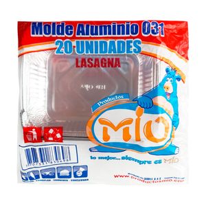 Molde de aluminio MIO para lasagña 16 oz x20 unds