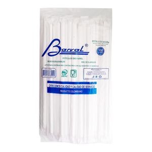 Pitillo BARVAL carton 24 cm x100 unds