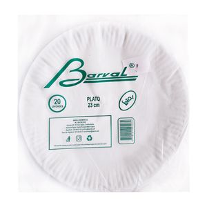 Plato BARVAL carton 23 cm x20 unds