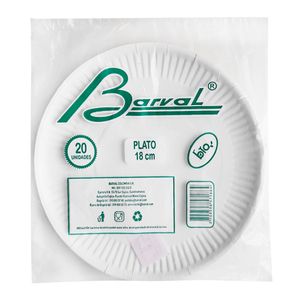Plato BARVAL carton 18 cm x20 unds