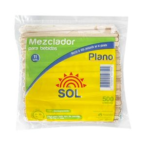 Mezclador EL SOL madera plano 1 cm x500 unds