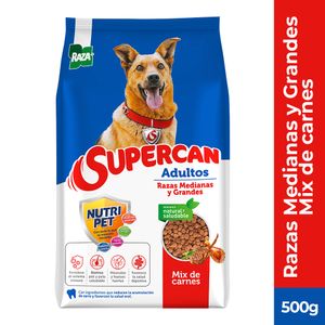 Alimento para perro SUPERCAN razas medianas y grandes x500 g