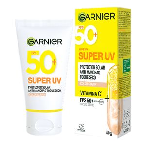 Protector solar GARNIER super uv toque seco claro x40 g