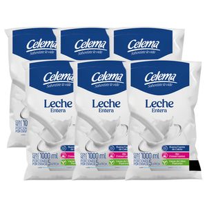 Leche CELEMA entera 6 unds x1000 ml c/u