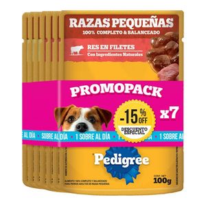 Alimento húmedo para perro PEDIGREE 7 unds x100 g c/u