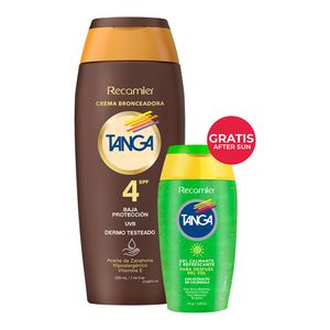 Bronceador TANGA spf4 crema x220 ml gratis gel x85 ml