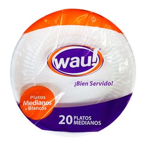 Plato desechable CARPAK pequeño blanco x20 unds