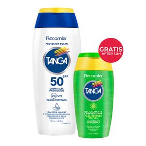 Bloqueador TANGA spf50 x130 ml gratis gel x85 ml