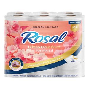 Papel higiénico ROSAL sensorial 24 rollos x24 metros c/u