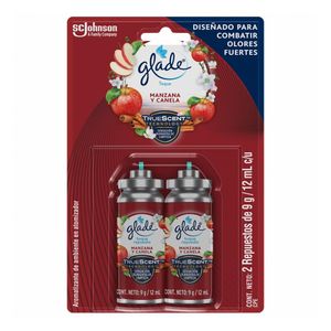 Ambientador GLADE toque manzana canela 2 repuestos x12 ml c/u