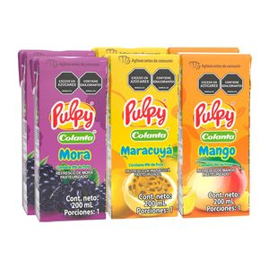 Refrescos pulpy COLANTA surtidos pague 5 lleve 6 x200 ml c/u