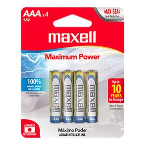 Pila MAXELL alcalina AAA x4 unds