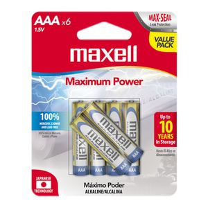 Pila MAXELL alcalina AAA x6 unds