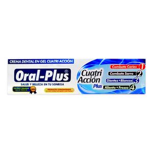 Crema dental ORAL PLUS en gel cuatriacción plus x151,2 g