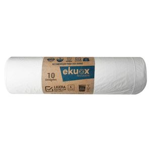 Bolsa de basura EKUOX blanca ligera 65x90 cm x10 unds