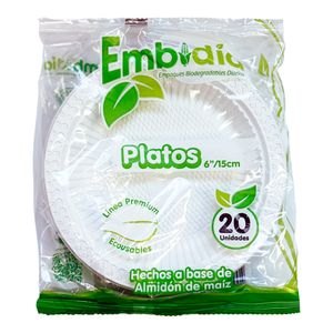 Plato desechable EMBIDIA 15 cm x20 unds