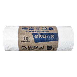 Bolsa de basura EKUOX blanca ligera 45x60 cm x10 unds