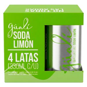 Soda GÜALÍ limón con gas 4 unds x330 ml c/u