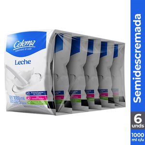 Leche CELEMA semidescremada 6 unds x1000 ml c/u