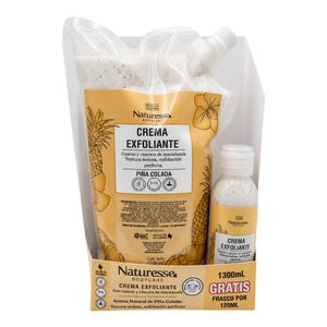 Crema NATURESSE exfoliante piña colada x1300 ml gratis crema x120 ml
