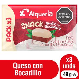 Snack ALQUERÍA queso bocadillo 3 unds x49 g c/u