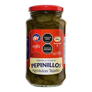 Pepinillos ALFA agridulces tajados x500 g