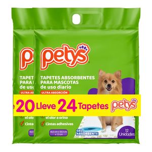Tapete absorbente PETYS mediano pague 20 lleve 24 unds