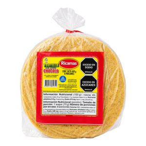 Tortilla maiz RICAMAS chocolo x450 g