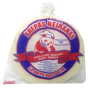 Arepas NEIRANAS blanca/amarilla 5 unds x500 g