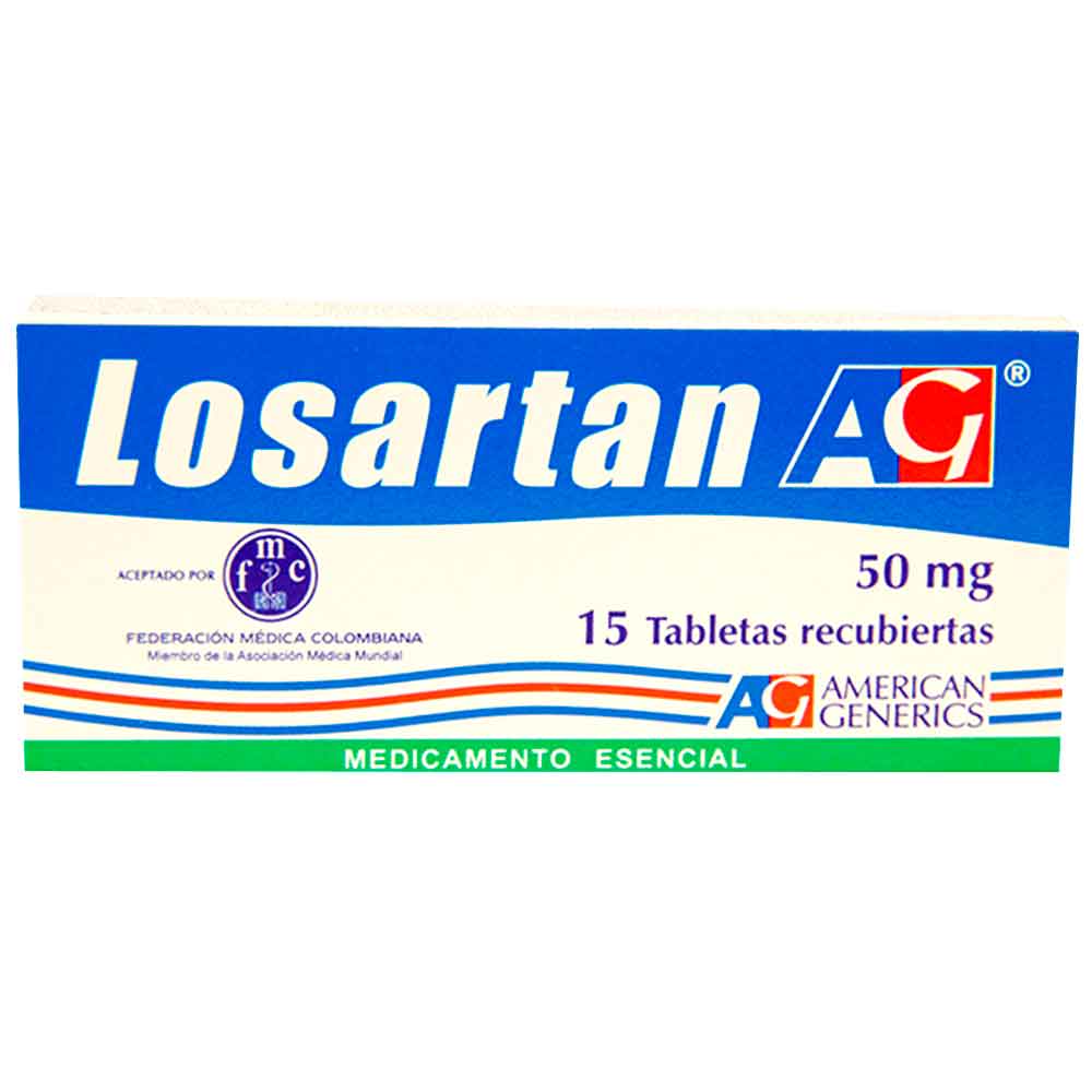 Losartan 50mg AG x15 tabletas-Mercaldas - Mercaldas