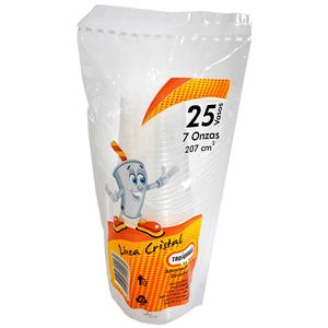Vaso desechable CRISTAL troformas 7 onzas x25 unds