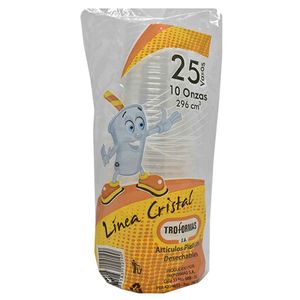 Vaso desechable TROFORMAS cristal 10 onzas x25 unds